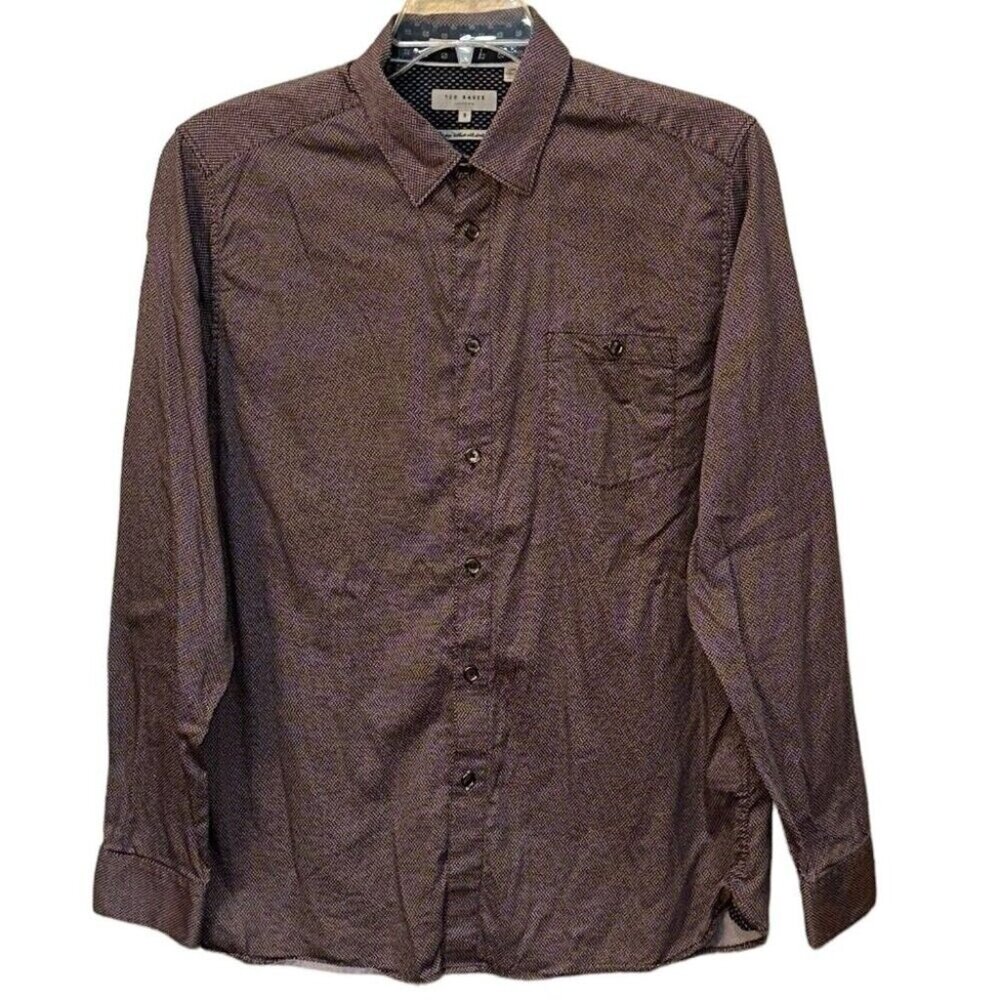Ted Baker London Long Sleeve Button Down Casual‎ Office Dress Shirt Size 5 (XL)